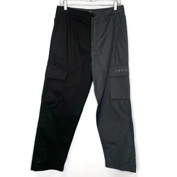 COS + YEBOAH Men’s Black Gray Two Tone Cargo Pants Size 28R NWOT!